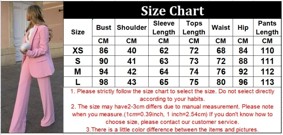 Women's Blazer New Spring Elegant Casual Office Lady Pink Jacket Coat Fashion High Waist Loose Wide Leg Trousers Pant Suit