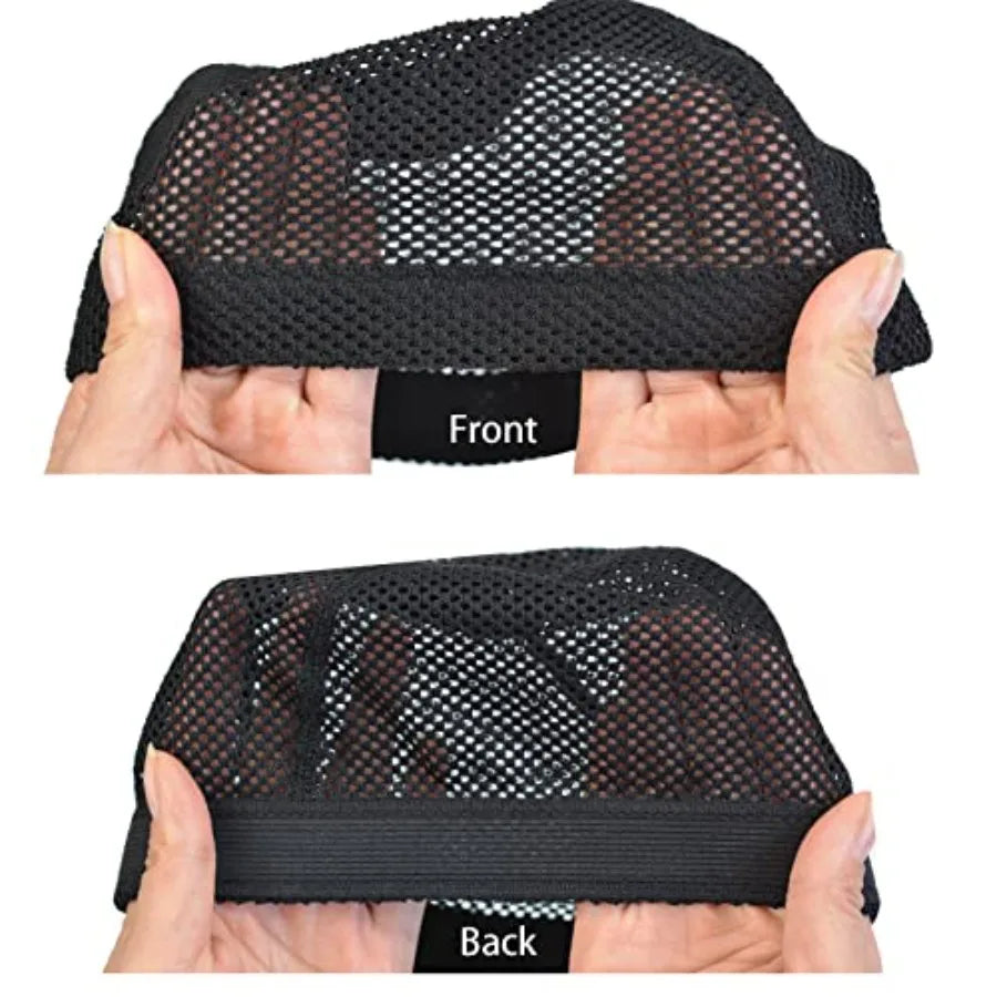 2 Pcs Black Mesh Dome Wig Cap Elastic Crochet Braid Wig Caps for Making Wig Black S