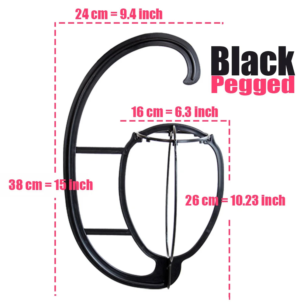Plastic Wig Stand Portable Wig Head Stand Blank Pink Wig Hang Holder Stand Durable Hair Display Tools Wig Accessories