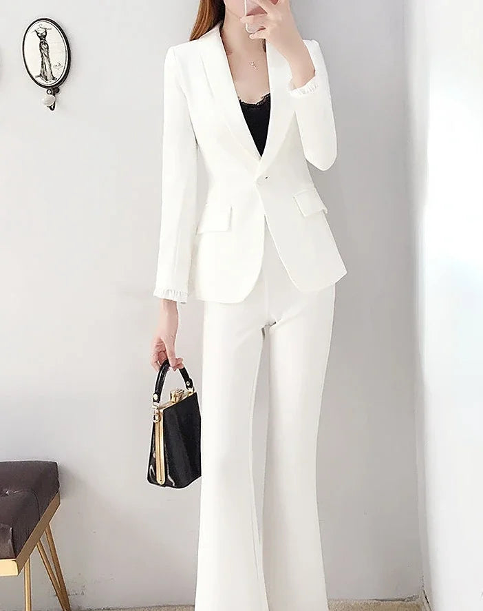 White Trousers Suits Office Blazer and Baggy Professional Women's 2 Pant Set Outfits Two Pieces Sets Pants for Woman Tailor Xxl