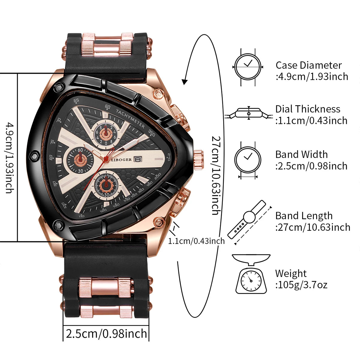 Men’s Silicone Strap Sports Watch