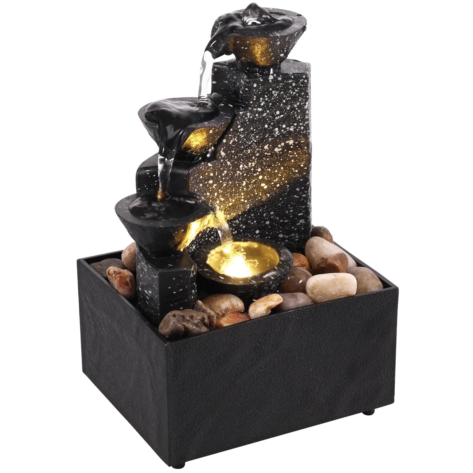 Décoration de table en cascade, fontaine à eau, ornements de bureau, Feng Shui, cascade d'eau qui coule, décoration de table, paysage
