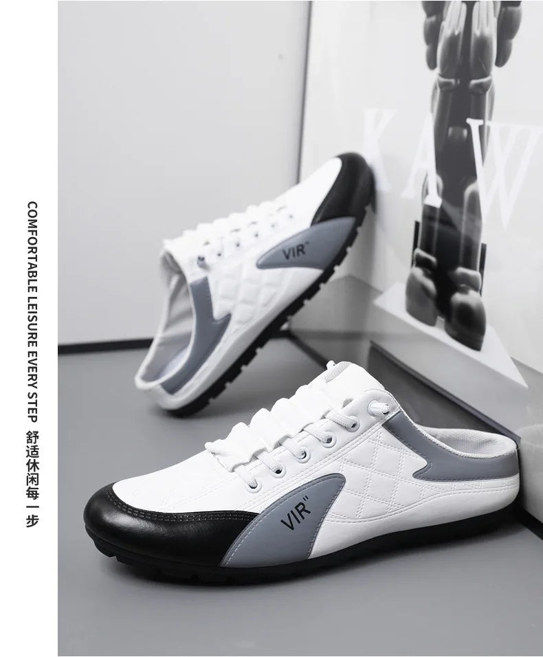 Men's Fashion Soft-soled Half Slippers Men Trendy Casual Shoes Soft Sole Non-slip Shoes New Outdoor Walking Shoes Zapatos Hombre