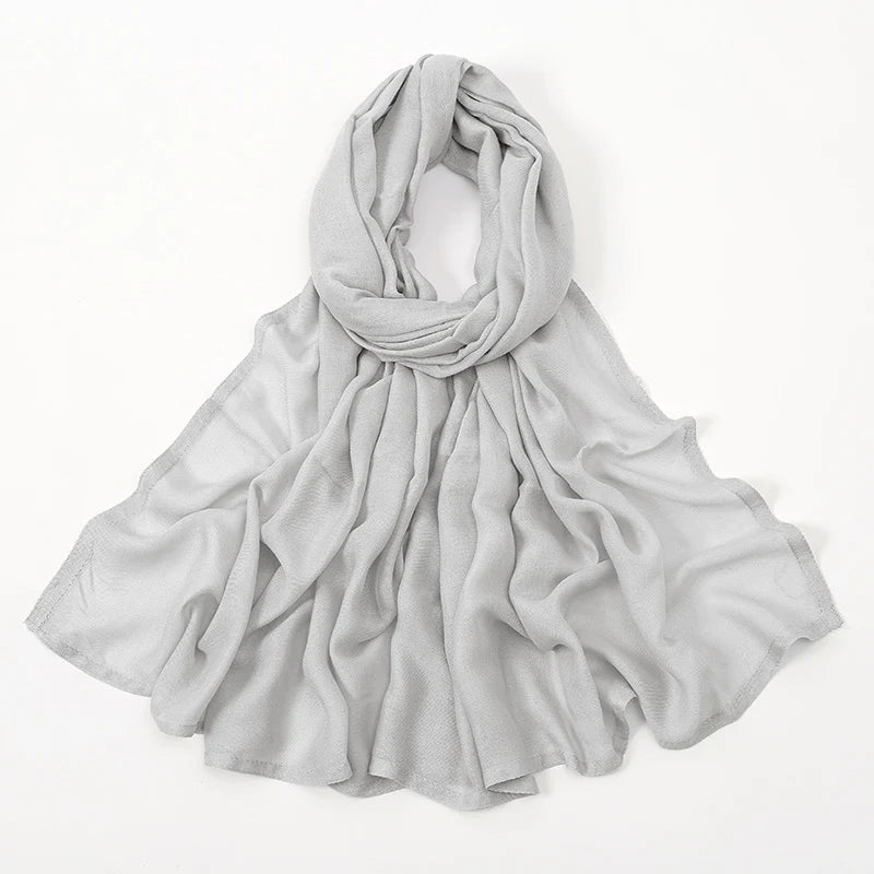 Hijabs musulmanes para mujer, pañuelos finos lisos, chales para mujer musulmana, pañuelo suave de viscosa y rayón, turbante islámico, diadema de 200x85cm