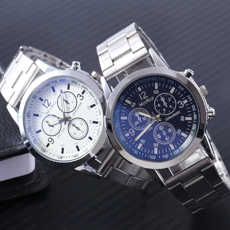 Nuevo reloj de hombre, banda de lujo, reloj redondo, moda, Blu-ray, reloj romano para hombre, relojes para hombre, שעון ספורט, часы мужские наручные