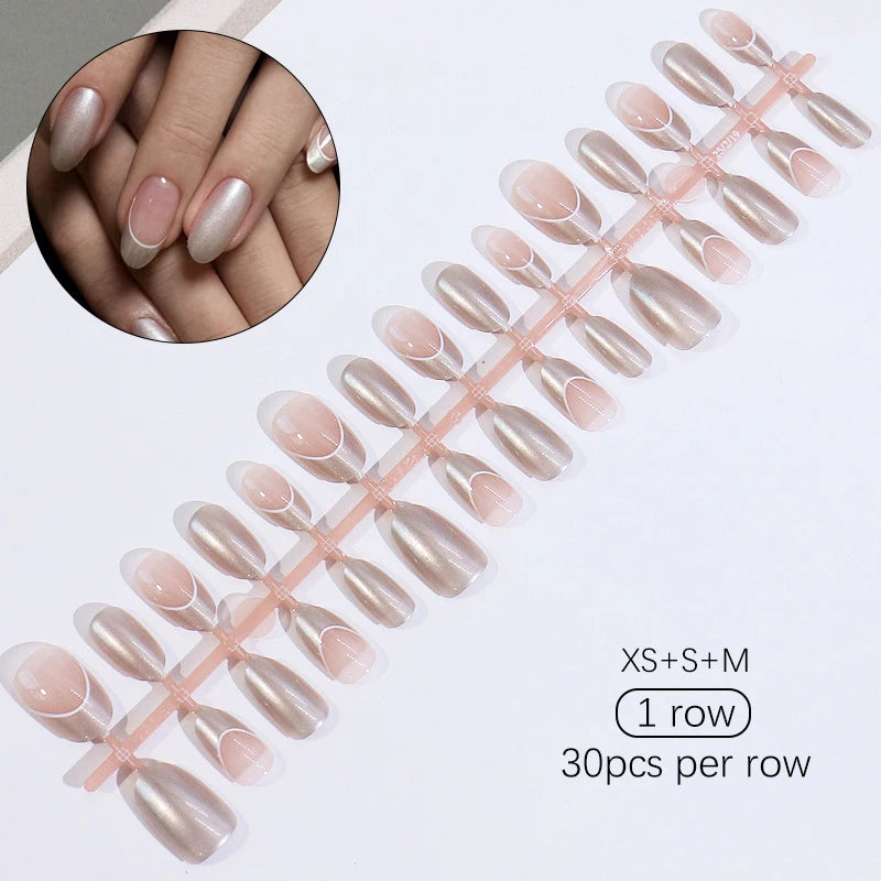 30Pcs Solid Color Nail Tip Fake Nail Fashion Nude Pink Wearable False Nails Simple Full Cover Press On Nails DIY Wear Nail Tool