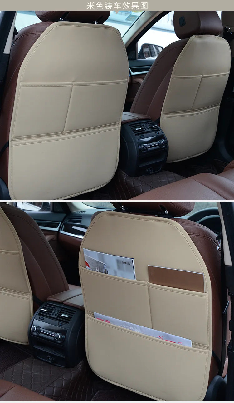 Protector de asiento trasero de coche de cuero sintético premium con relleno de esponja, a prueba de patadas, impermeable, universal para todas las estaciones, antideslizante, productos para coche