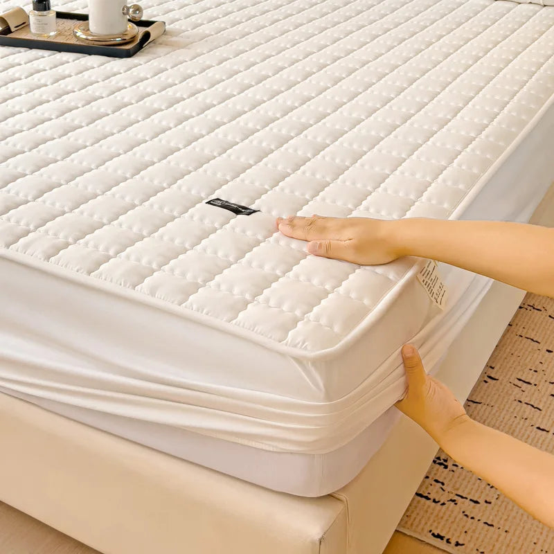 Waterproof Thickened Mattress Pad Protector Adjustable Durable Fitted Sheet Bed Covers Anti-mite Non-slip Bedspreads 150/160x200