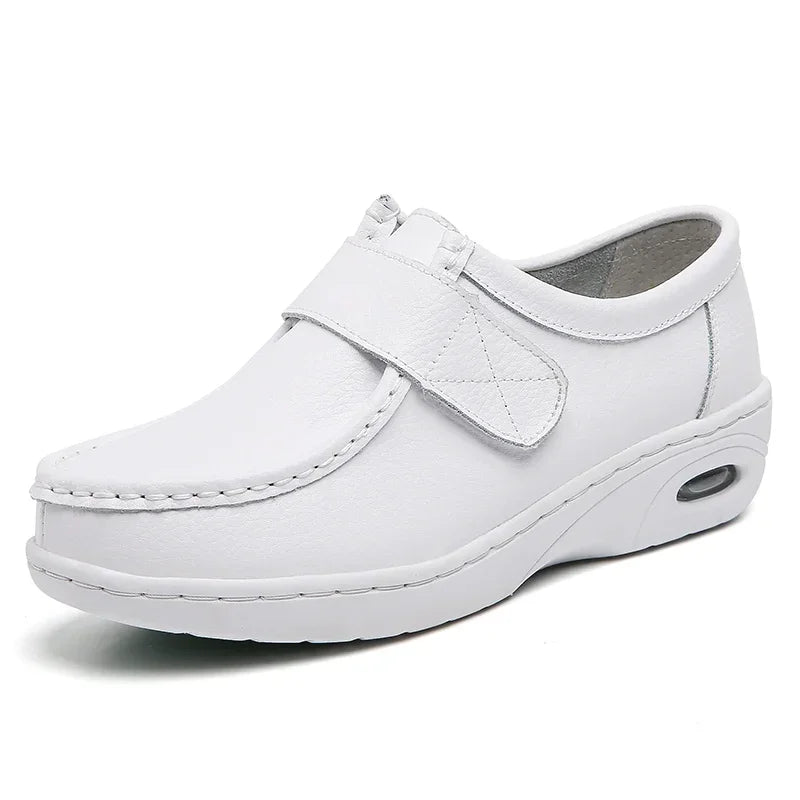 Women Platform Wedges Casual White Shoes Soft Nurse Work Shoes Hollow Out Breathable Comfort Non-slip Nursing Shoes
