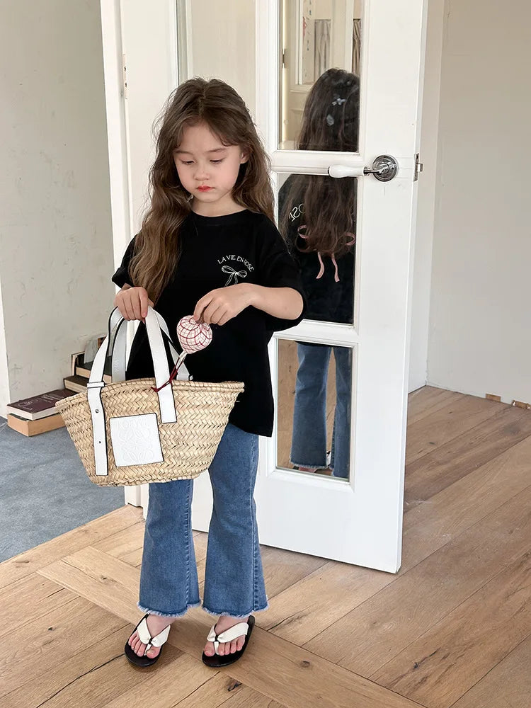 Ropa Infantil Niña Niños Camiseta de Manga Corta Ropa de Niña Verano Tops Ropa de Niños Ropa de Niño Ropa De Niña Ropa De Niño