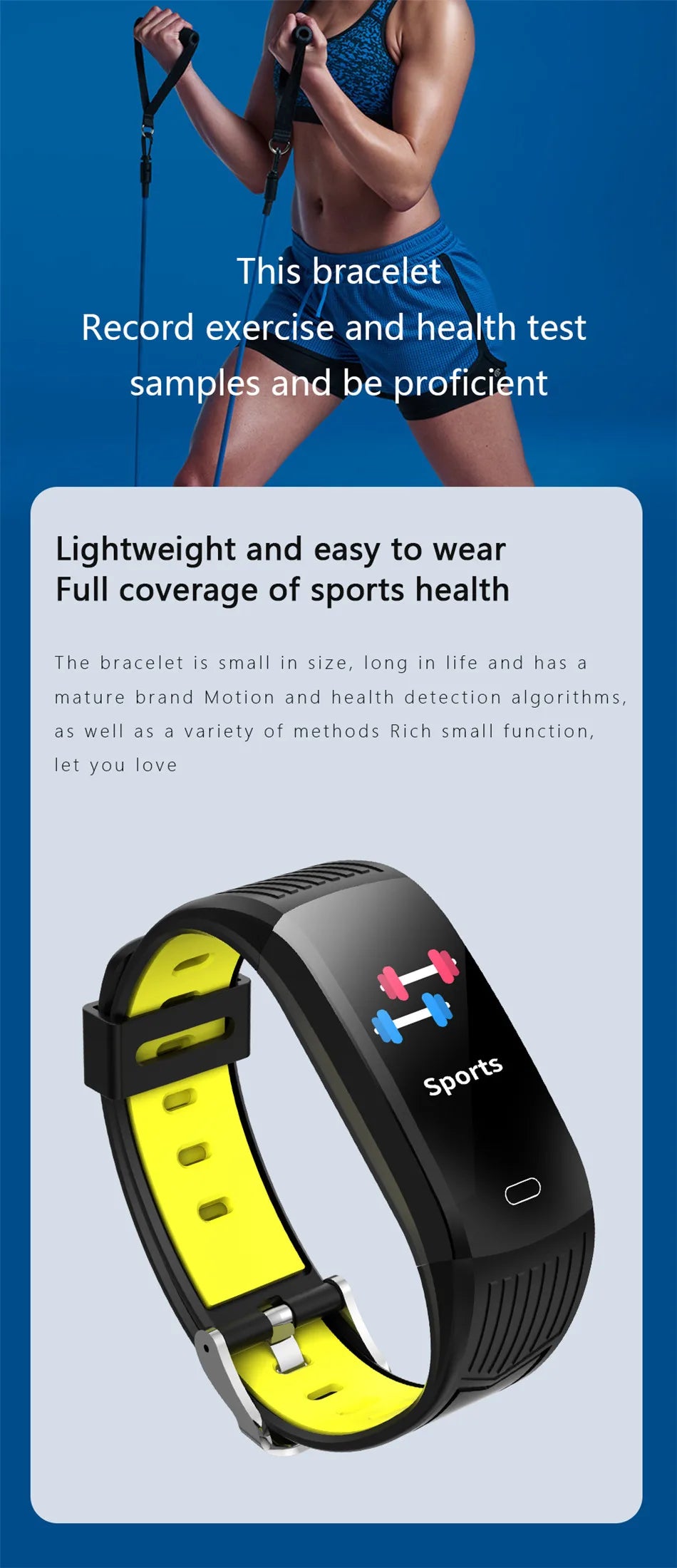 New Smart Bracelet Fitness Watch Connected Wristband Heart Rate Monitor Sleep Tracker Pedometer Band Men Women Smartwatch