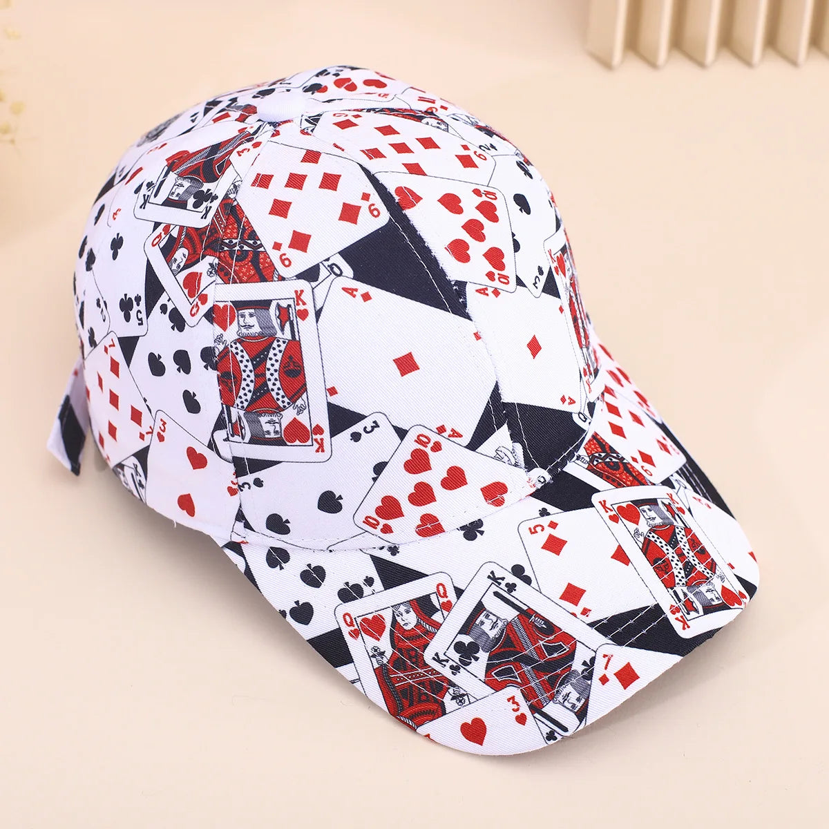 Spring/Summer Fashion Poker Baseball Hat Soft Top Hip Hop Print Duck Tongue Hat Unisex Pop Sunshade Duck Tongue Cap