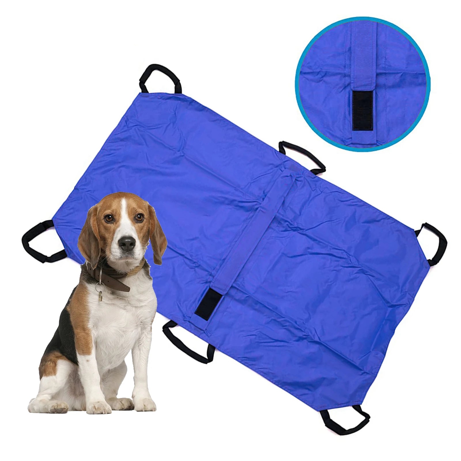 Pet Transport Stretcher,Foldable  Foldable Emergency Animal Carrier Anti-bite Nylon Stra w/6 Handles, 132 lb Capacity, Animal St