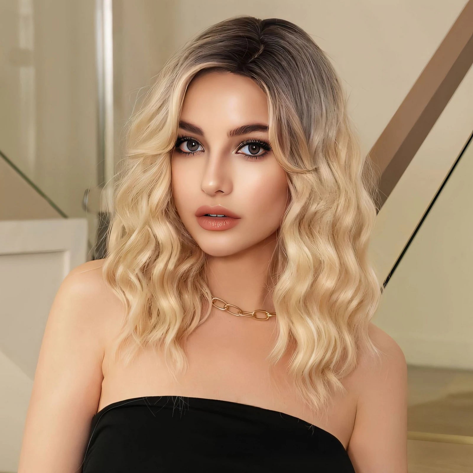 18 Inch Wavy Hair Cosplay Wigs Natural Looking Breathable Wigs for Woman Girls Daily Use Hair Styling MIAO-US
