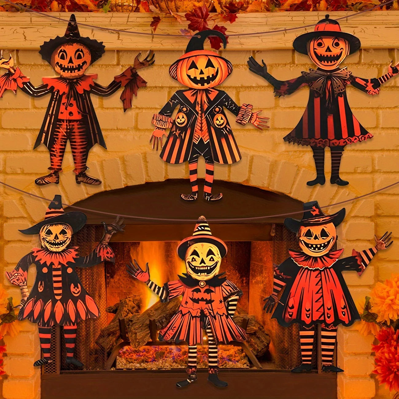 Halloween Decorations Halloween Party Banner Vintage Halloween Garland Tall Hanging Decorations Banner Photo Booth Backdrop for