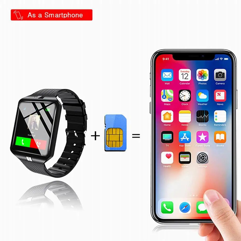 DZ09 Smart Watch IP67 Bluetooth Music Smartwatch Camera With SIM Card Call Smart Watch Men Women Reloj Inteligente For Android