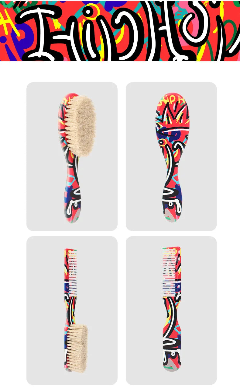 New Professional Barber Hair Cleaning Brush Men Horse Hair Bristle Beard Brush Hairdressing Neck Duster Broken Hair Remove Tools