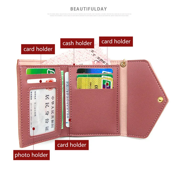 New Simple Short Women Wallets High Quality Card Holder Large Capacity Female Coin Purses  Small Card Bag Wallet For Girls