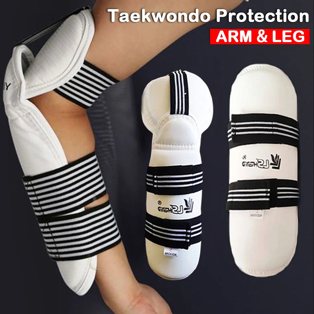 Taekwondo Protective Gear Karate Leg Arm Protection Set Martial Arts Training Thickened Leggings Shin Guard Sports Safety