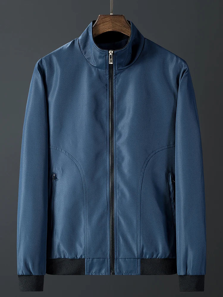 Men's Casual Jacket Spring Autumn New Comfortable Breathable Solid Color Stand Collar Outerwear Fashion Male Clothing