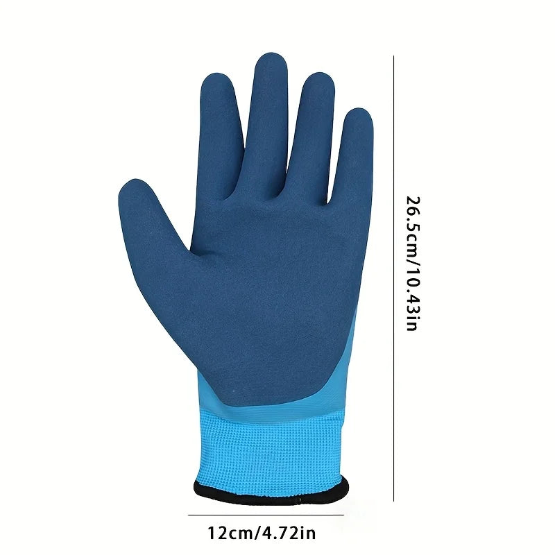 1 pair of men's cold and waterproof winter work gloves, warm and durable mechanical gloves, suitable for cold weather