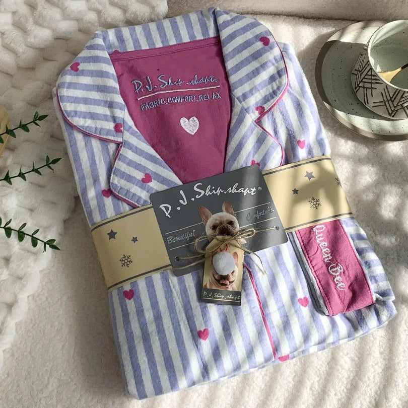 2 Piece Set Pajamas for Women Pj Sets Women 2 Piece Set Outfits 100% Cotton Pajamas for Women Loungwear Set Loose Sleep Homewear