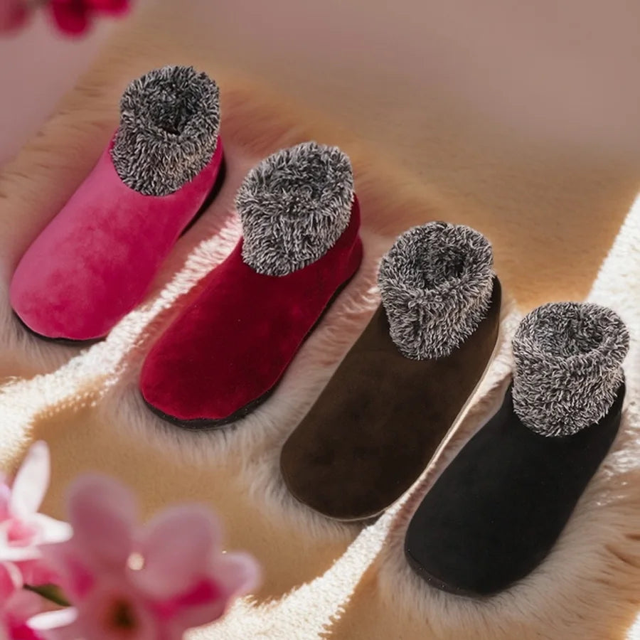 1 par koselige, fuzzy trim gulvsokker, ultravarme, tykke, myke vintersokker innendørs, kvinner, kaldt vær, sklisikker såle, komfortable
