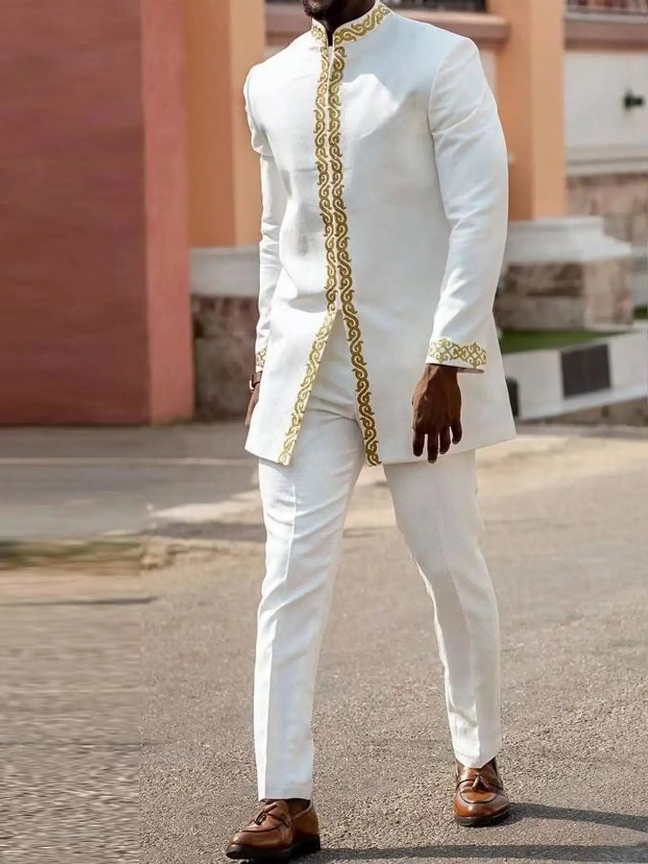 Men's traditional clothing African ethnic style men's suit 2-piece embroidered luxury suit men's casual festival wear Outfits