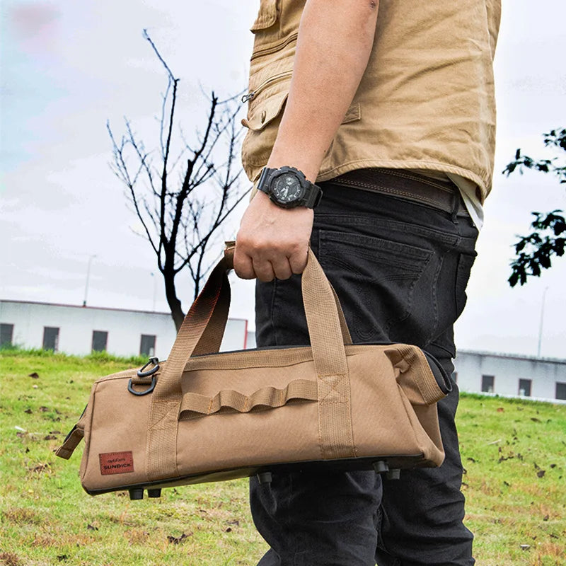 Bolsa de herramientas para camping, gran capacidad, boca ancha, bolsa de almacenamiento, bolsa de equipo resistente al agua