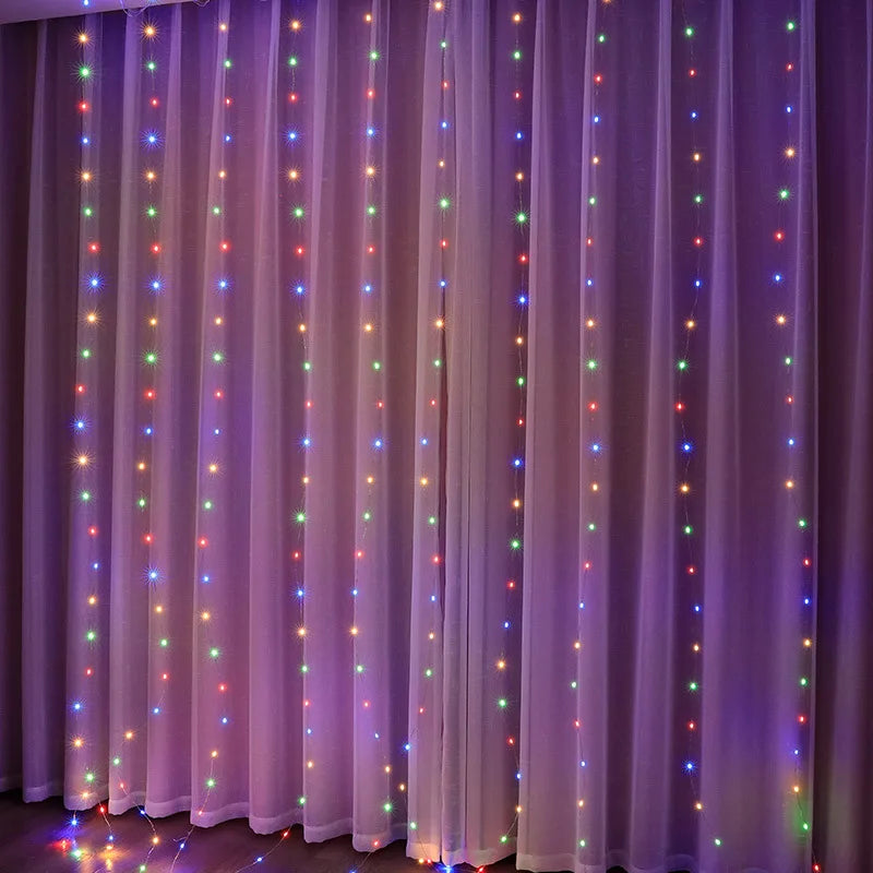 LED String Lights Christmas Decoration Remote Control USB Wedding Garland Curtain 3M Lamp Holiday For Bedroom Bulb Outdoor Fairy