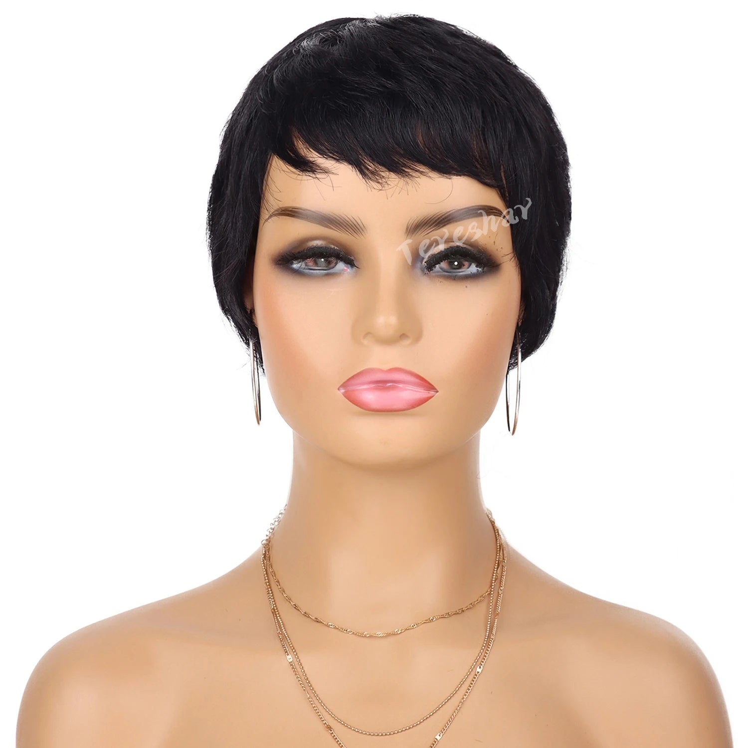 Synthetic Short Pixie Cut Wigs for Black Women Pixie Cut Wavy Wigs Layered Wigs Short Cut Natural Wavy Wigs for Daily Party Use