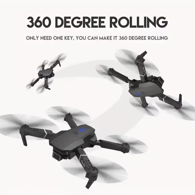 E88Pro RC Drone 4K Professinal With 3 Battery 1080P Wide Angle HD Camera Foldable Helicopter WIFI FPV Height Hold Gift Toy