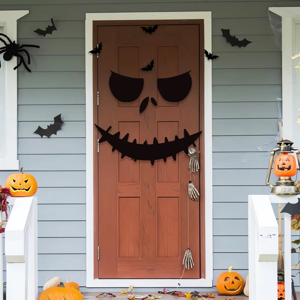 Halloween Decorations,Skeleton,Pumpkins,Halloween Horror Door Stickers,Ghost Festival,party Decor,felt Wall Stickers,Room Decor
