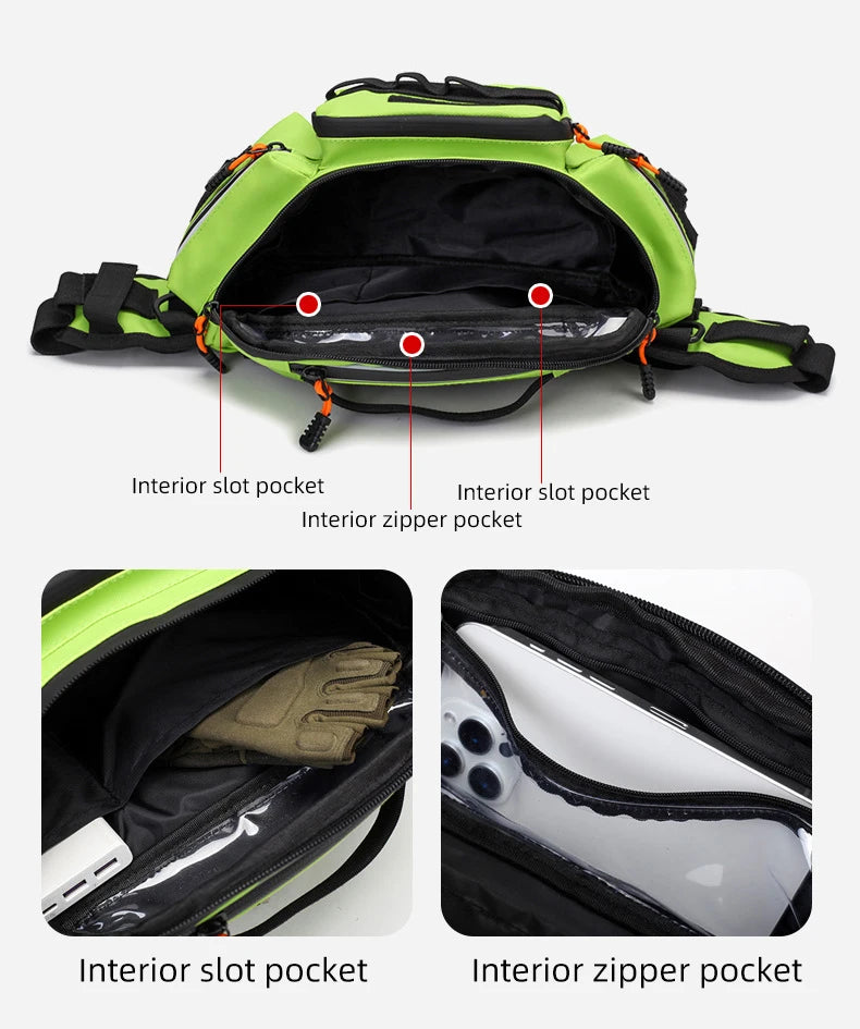 Fishing Lure Waist Bag Large Fish Box Accessories Outdoor Sports Tackle Gear Belt Bag Multi-pockets Crossbody Fishing Bag
