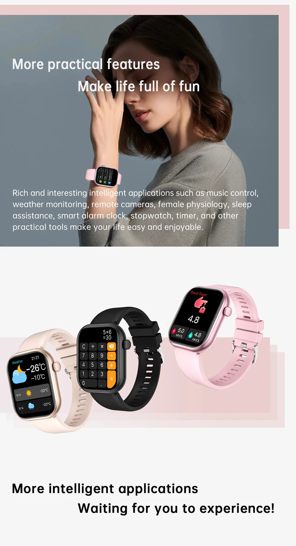 2025 New Smart Watch For Women Full Touch Screen Bluetooth Call Waterproof Sport Fitness Tracker Lady  Watches Smartwatch Men