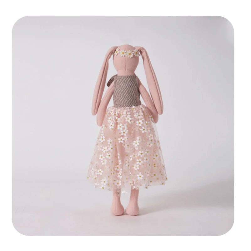 38cm Handmade Stuffed Animals Cute Unicorn Elephant Bunny Cat Sleeping Doll With Dress Baby Comfort Toys Children Gifts