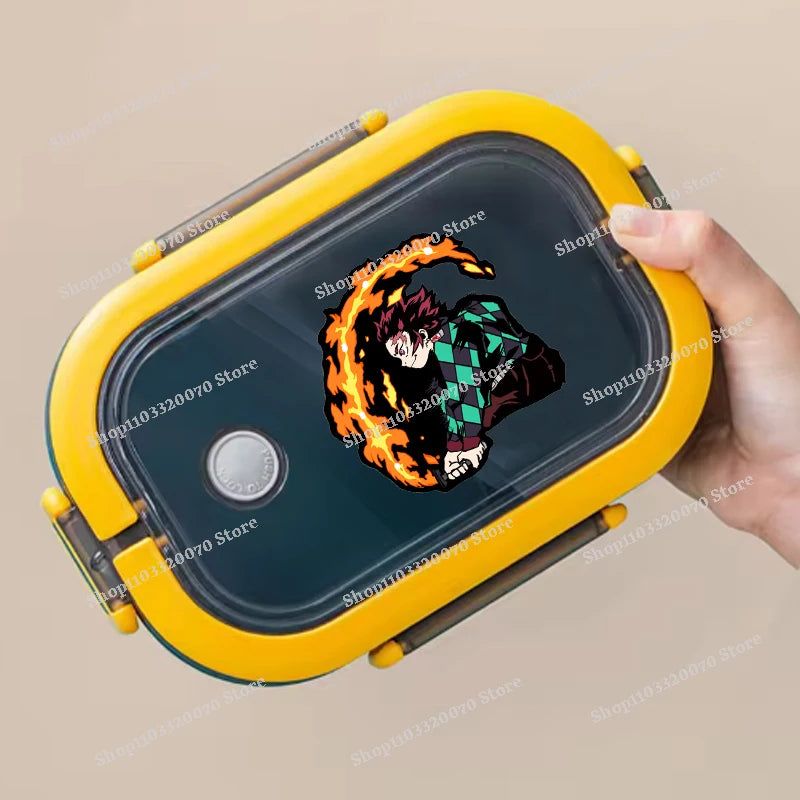 Demon Slayer Kimetsu No Yaiba Lunch Box Cartoon Anime Figures Dinner Pail Student Office Workers Large Capacity Sealed Bento Box