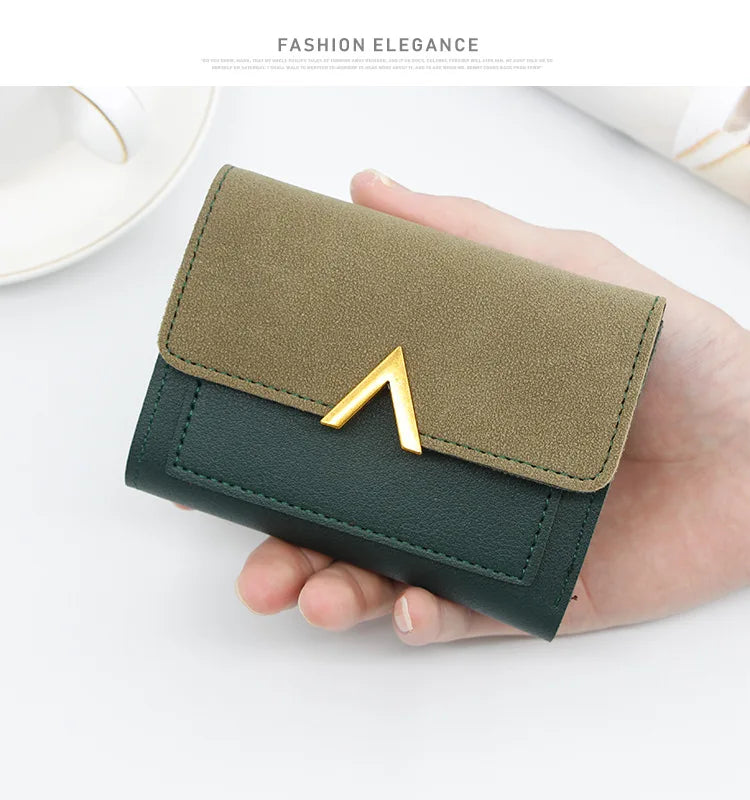 New Simple Short Women Wallets High Quality Card Holder Large Capacity Female Coin Purses  Small Card Bag Wallet For Girls