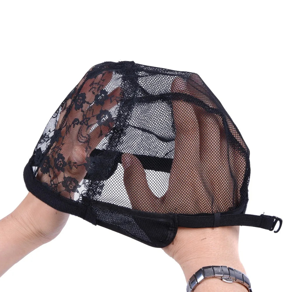 Wig Cap for Making Wigs With Adjustable Strap on The Back Weaving Cap Size Glueless  Good Quality Hair Net Black