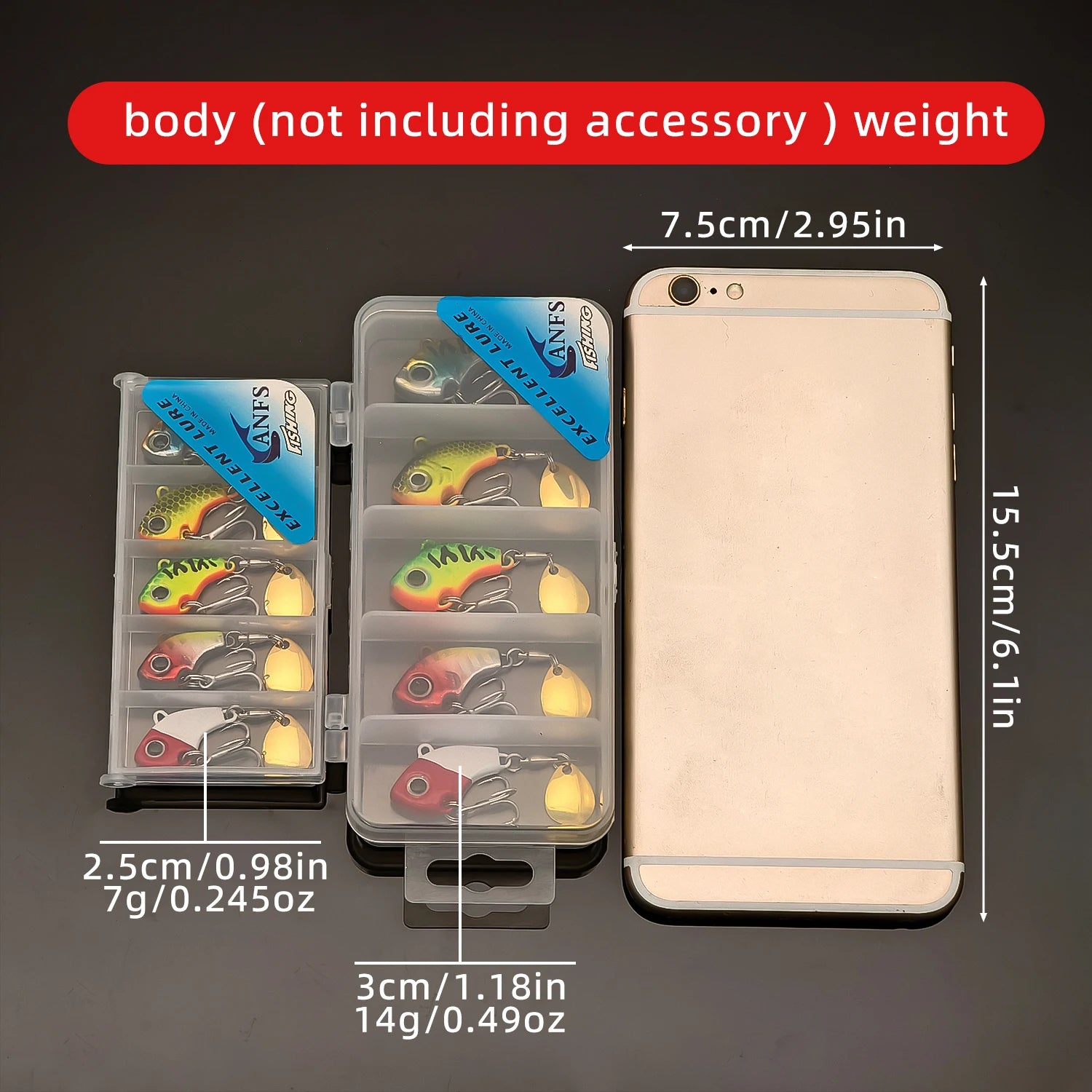 Kit de señuelos de pesca de 5 piezas VIB de metal Cebo artificial Cuchara giratoria hundible Señuelos de pesca Jigs Aparejos de pesca