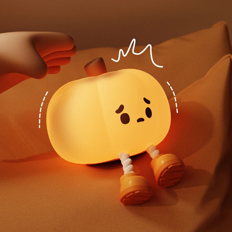 Cute Animal Night Light USB Rechargeable Pumpkin Monster Bedside Nightlights Dimming For Kid's Halloween Party Holiday Gifts