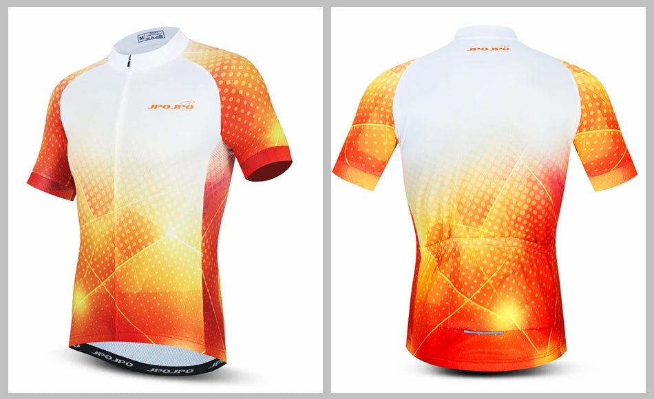 Maillot de Ciclismo para Hombre, Bicicleta de Montaña, Carretera, MTB, Camiseta de Verano, Ropa de Ciclismo de Carreras, Uniforme, Chaquetas, Blanco y Rojo