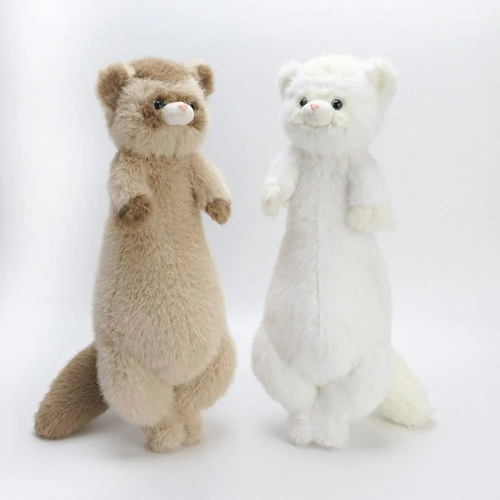 Stuffed Animal Ferrets Plush Toys Sofa Cushion Simulation Stuffed Ferret Kawaii Long Cute Brown Mink Plush Birthday Holiday