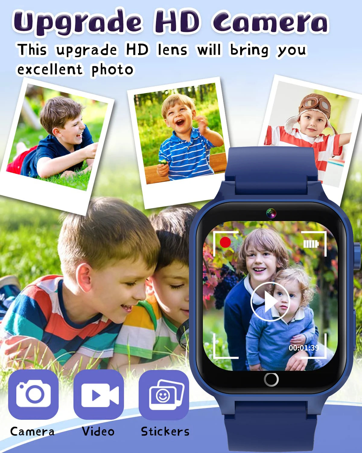 Kids Smart Watches For Girls Boys With 26 Games Touch Screen  Camera Pedometer Video MP3 Alarm Kids Digital Watch Birthday Gift