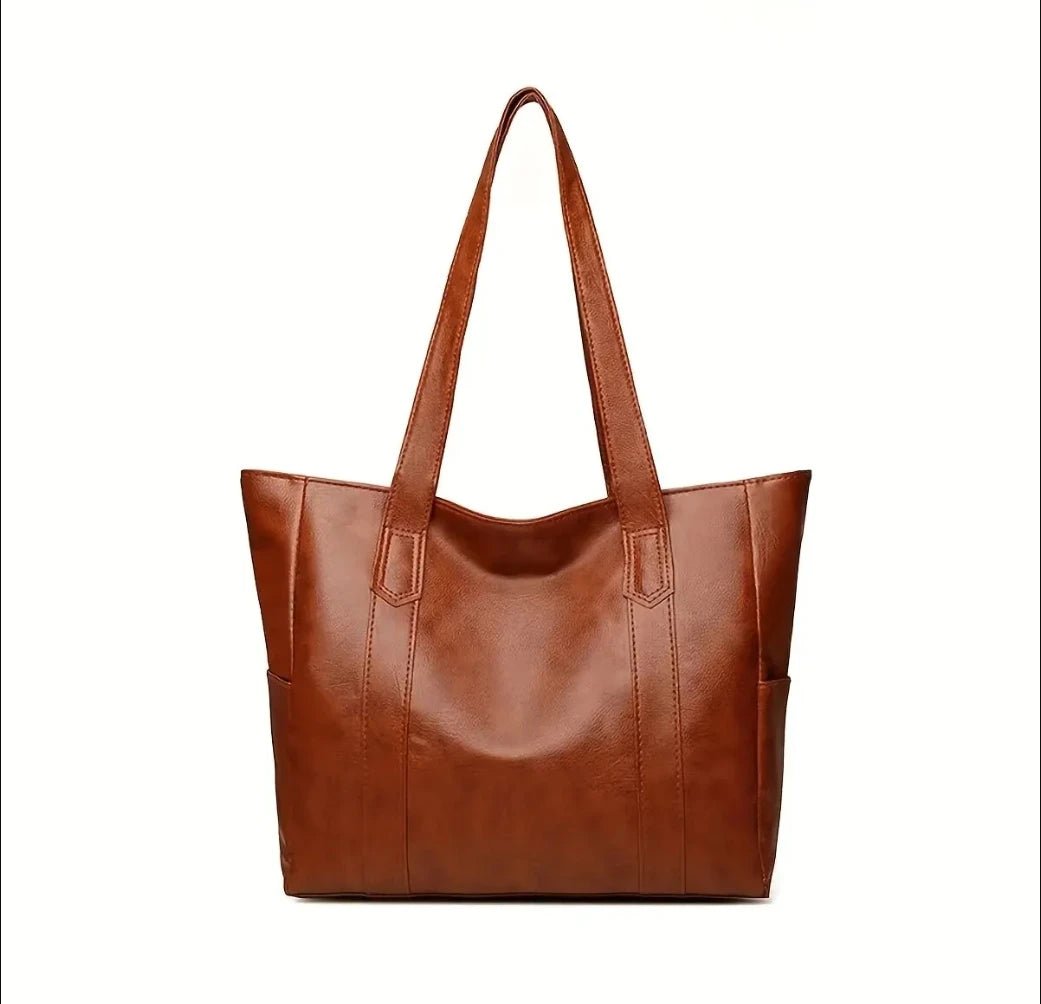 Bolso de Hombro Cruzado Grande de Piel Sintética para Mujer Vintage