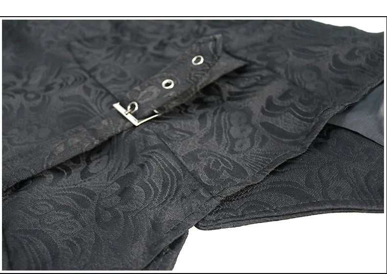 Men's Vest Gentleman Retro Medieval Elegant Renaissance Steampunk Inner Wear Gothic Jacquard Short Vest Single-breasted Business