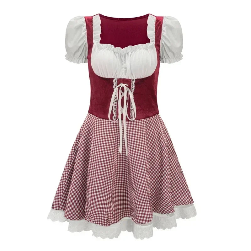 Oktoberfest Sexy Maid Uniform Cosplay Costume Women German Traditional Bavarian Party Waitress Outfit Dress Up Halloween