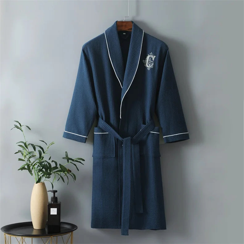 Top Quality Autumn Winter Bathrobes Couple Towel Terry Cotton Robe Men's Elegant Five-star Hotel Home Wear Bath RobeAbsorb Water