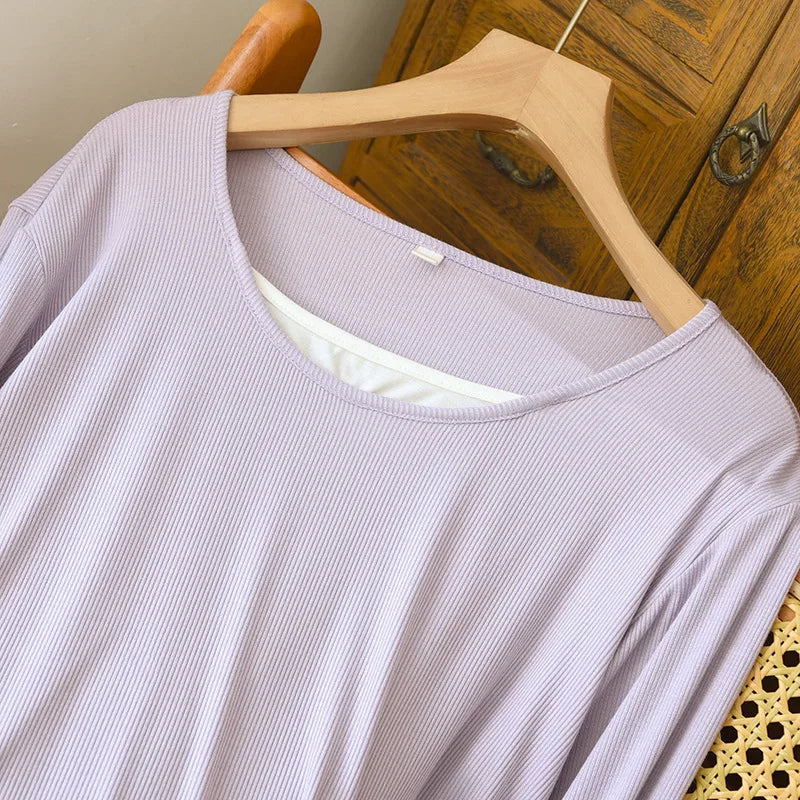 Women's Pajamas Set Two Piece Sleepwear Combed Cotton Pyjamas New Spring Autumn Long Sleeve Night Suits For Woman Nightwear