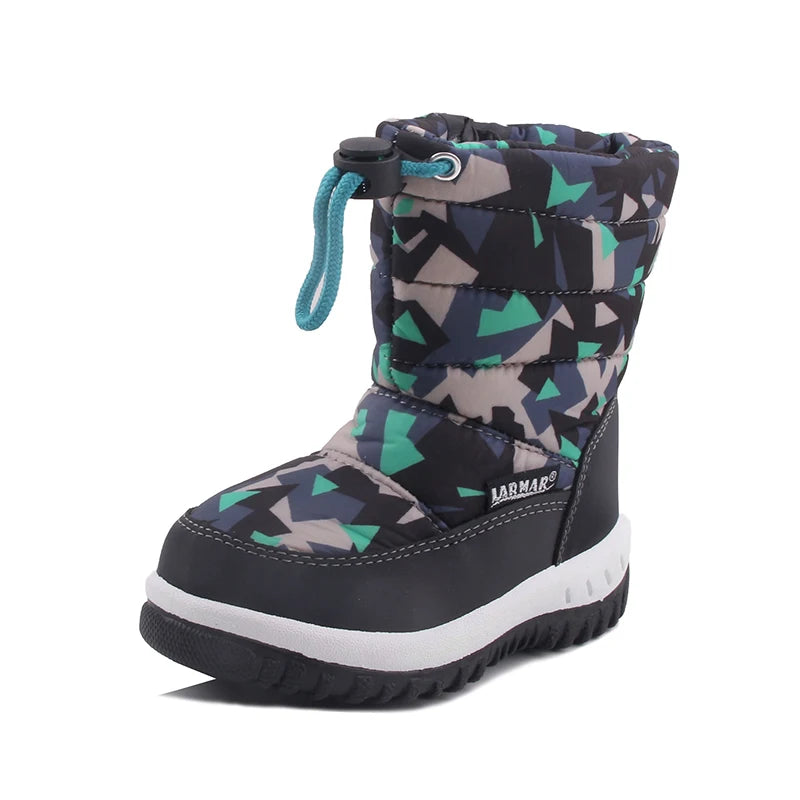 Winter Warm Fur Snow Boots Children Black Furry Shoes Girls Non-slip Waterproof Kids Footwear Child Sneakers Baby Shoes Pink
